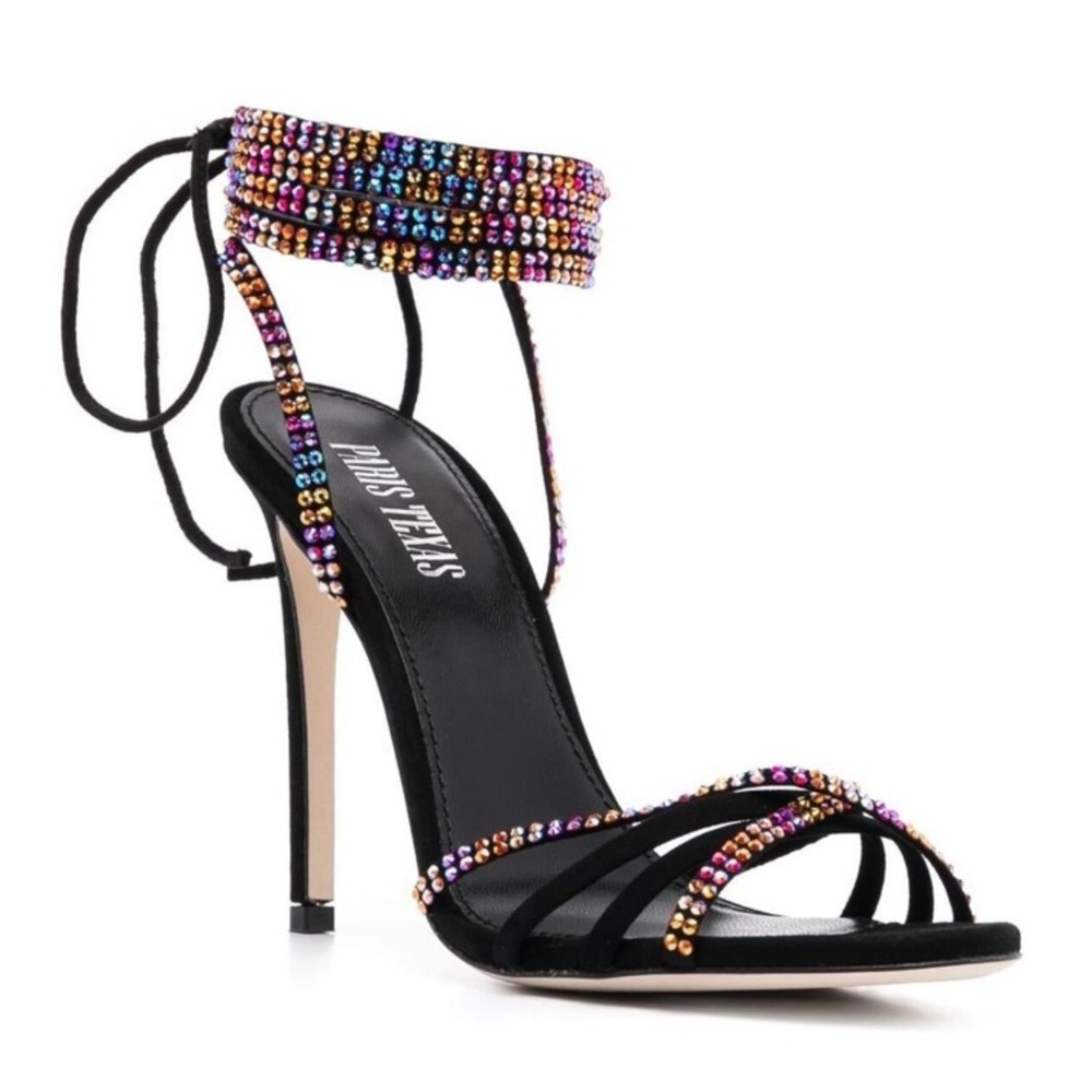 PARIS TEXAS Holly Nicole 105mm Suede Sandals in Tropical Sunset